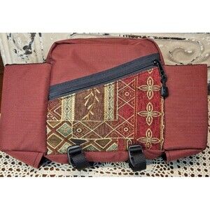 NWOT MKI Red Tapestry Travel Bag w/ Double Water Bottle Carrier Fanny Pack